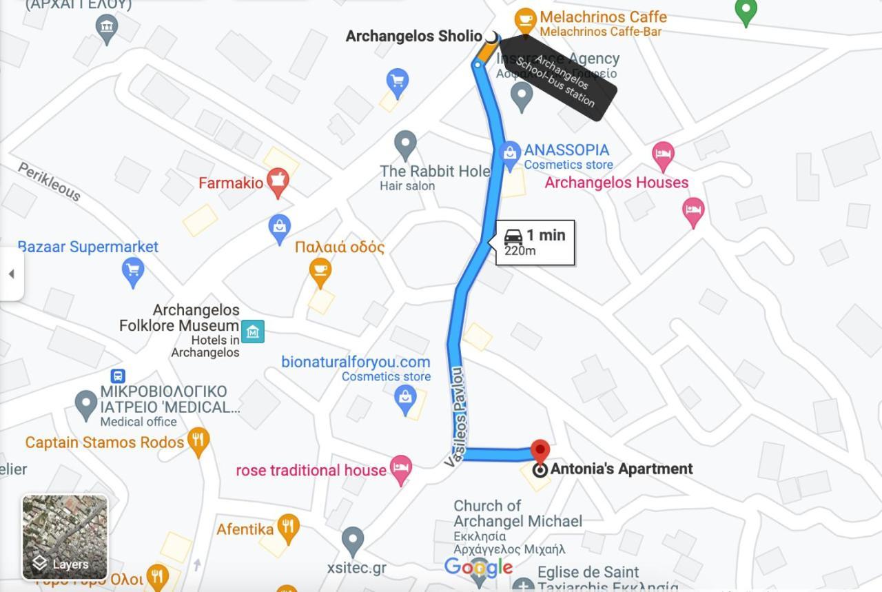 Antonia'S Apartments Archangelos  Dış mekan fotoğraf